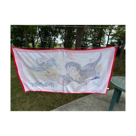 Vtg | Y2K 2001 Harry Potter Terry Cloth Beach Towel 100% Cotton 57.5x31.5" - Picture 5 of 5